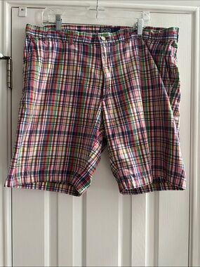 Y2K 2000s Polo by Ralph Lauren Madras Plaid Cotton Men’s Shorts 40 Preppy Golf
